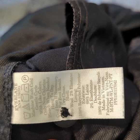 Everlane Wool 28x32 Mens Slacks Dress Pants Dark Blue Old Money - Picture 8 of 9